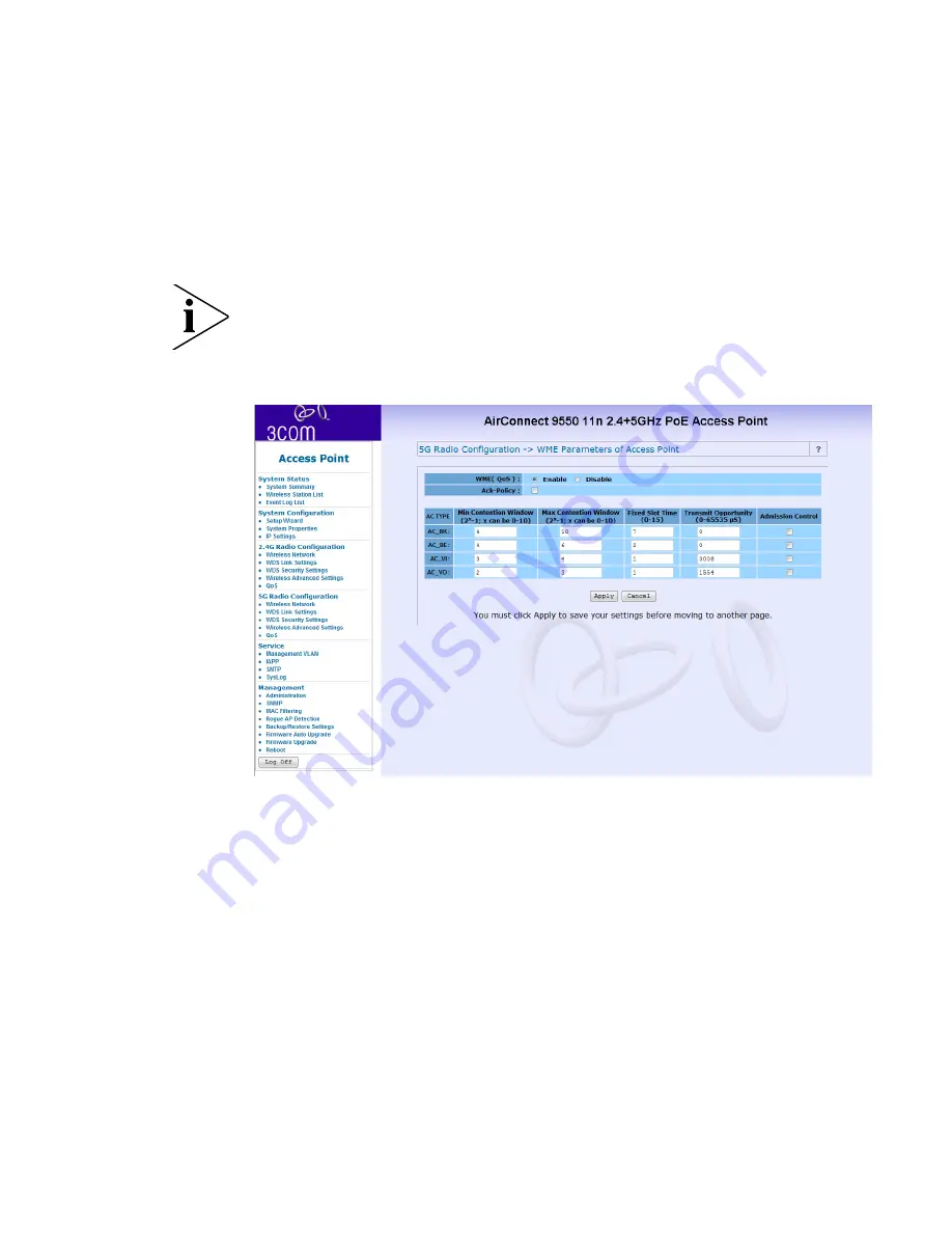 3Com 3CRWE915075 - AirConnect 9150 11n 2.4 GHz PoE Access... User Manual Download Page 49