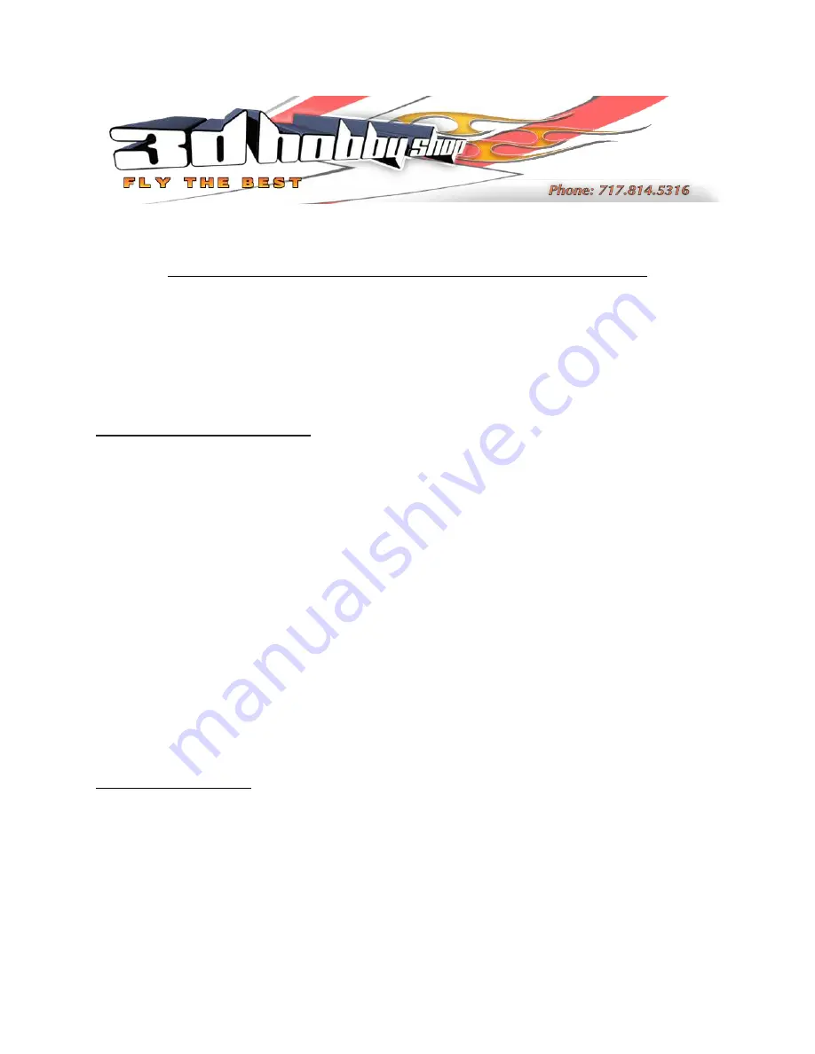 3D Hobby Shop Extra 330LT Assembly Manual Download Page 1