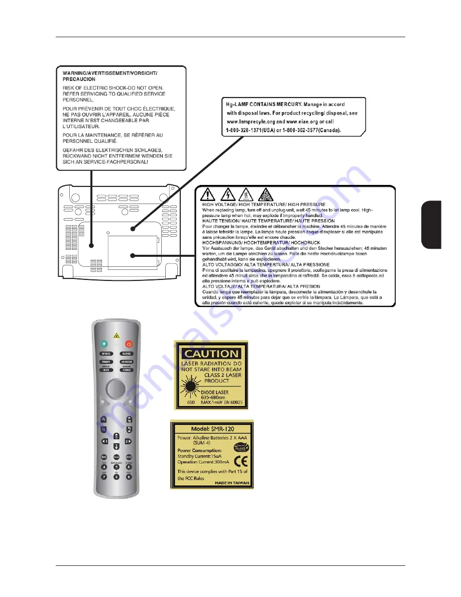 3M DX70 - Digital Projector XGA DLP Product Safety Manual Download Page 77