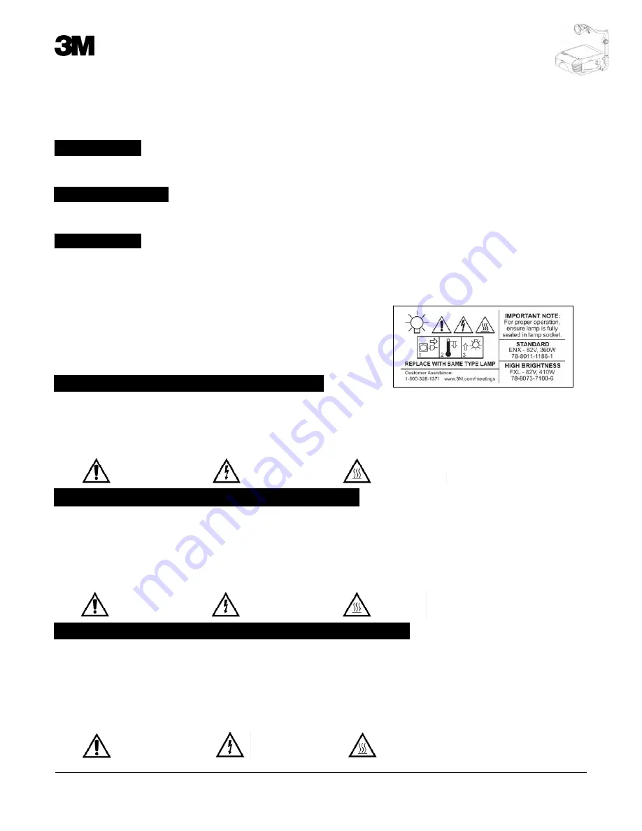 3M Overhead Projector 1800 Series Скачать руководство пользователя страница 5