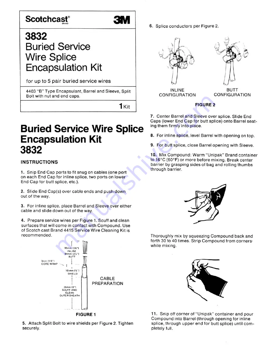 3M Scotchcast 3832 Скачать руководство пользователя страница 1