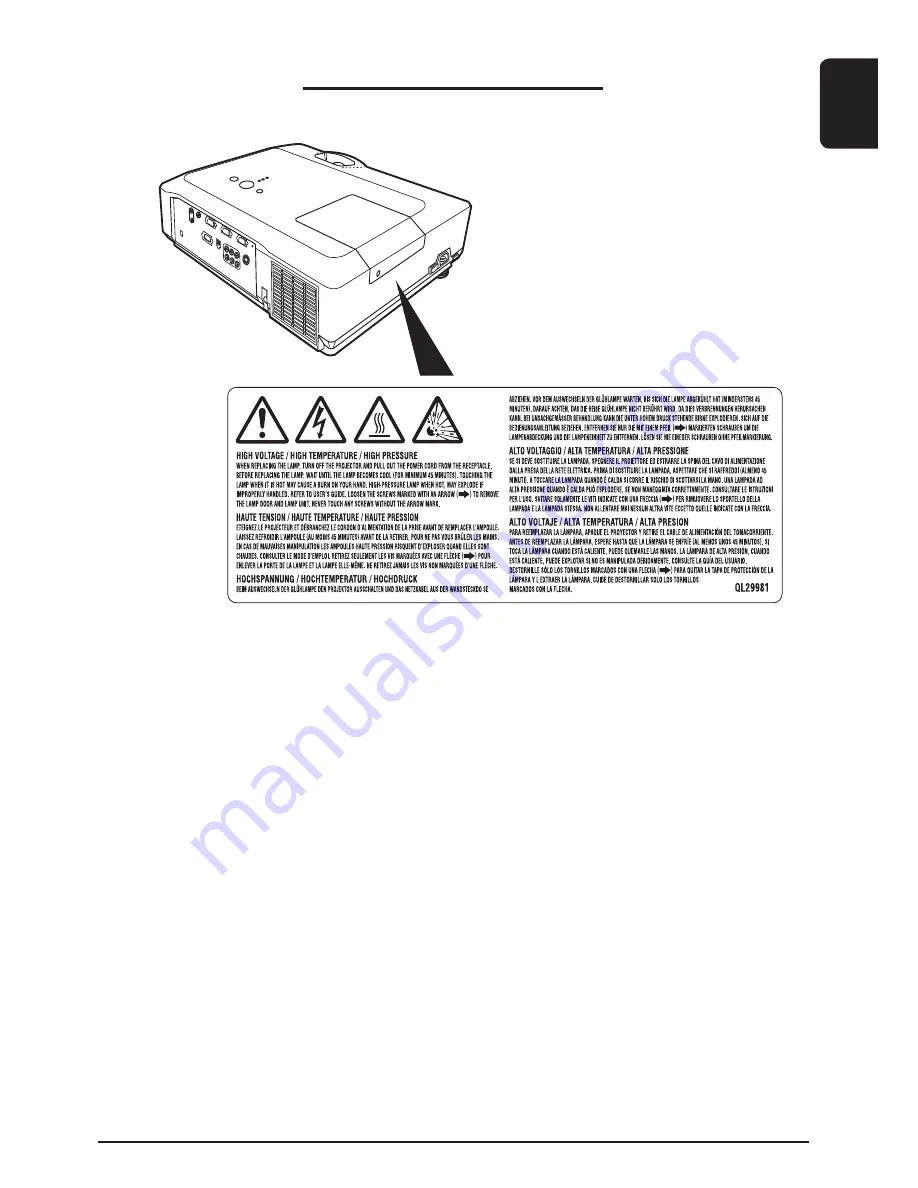 3M X66 - Digital Projector XGA LCD Product Safety Manual Download Page 9