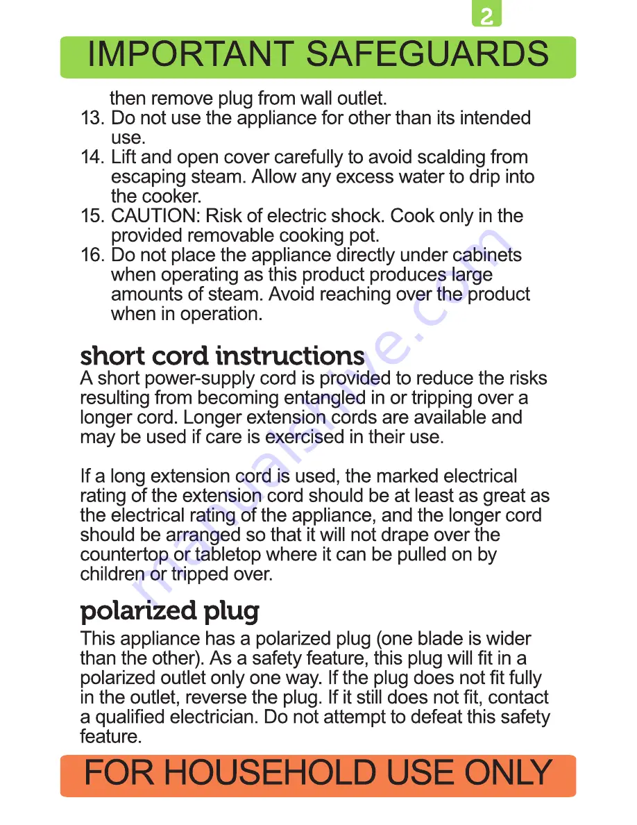 3Squares 3RC-3010S Care And Use Manual Download Page 5