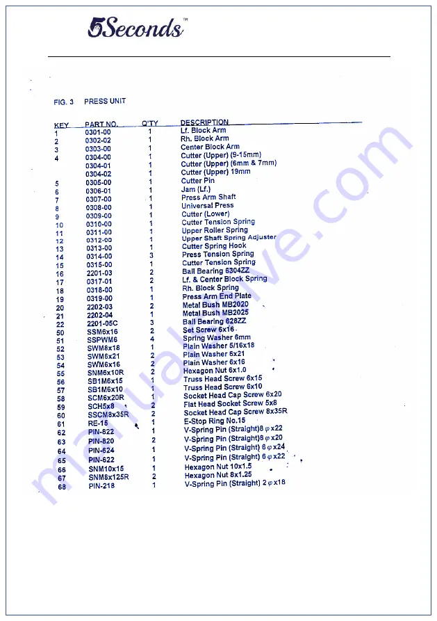 5Seconds 1SYS505 User Manual Download Page 30