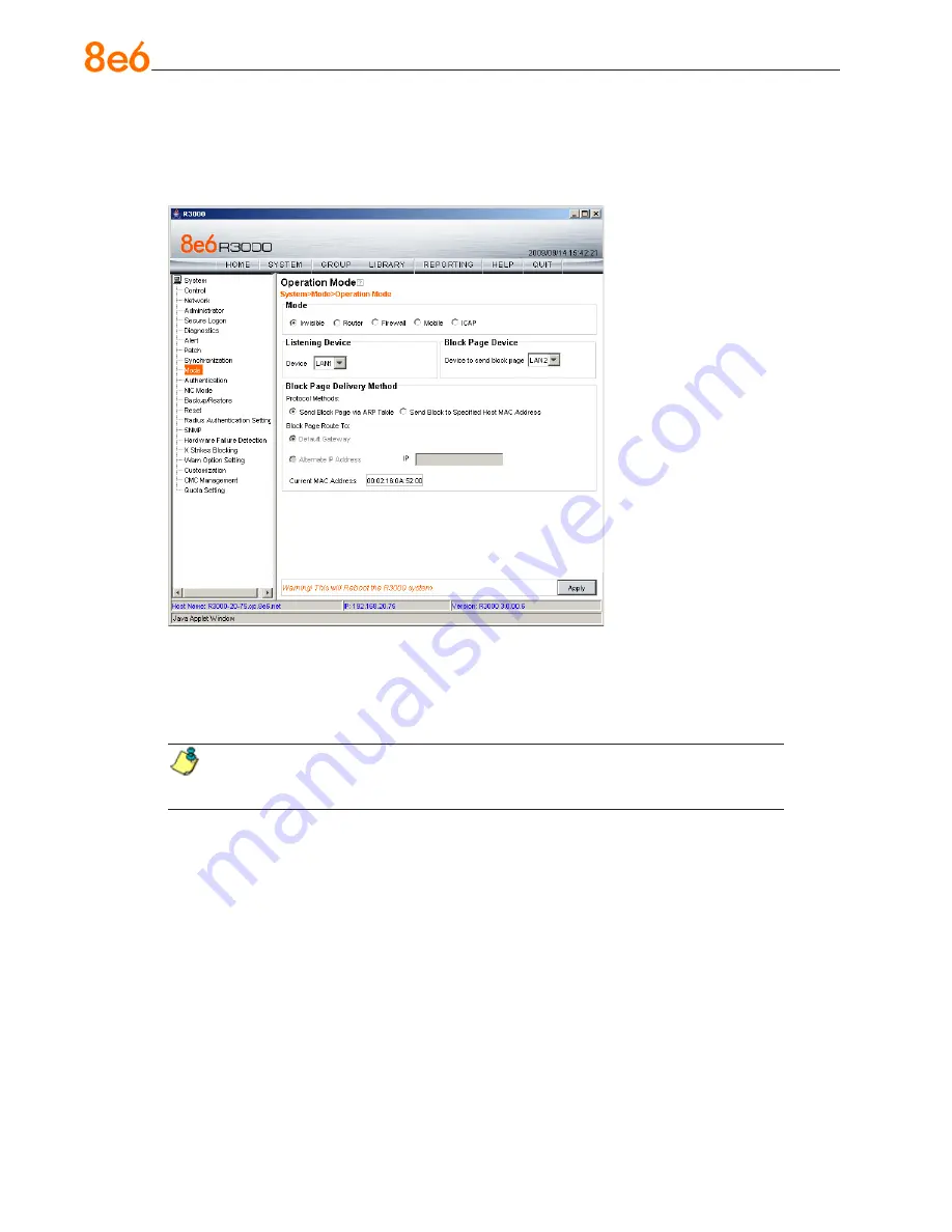 8e6 Technologies Enterprise Filter Authentication R3000 Quick Start Manual Download Page 40