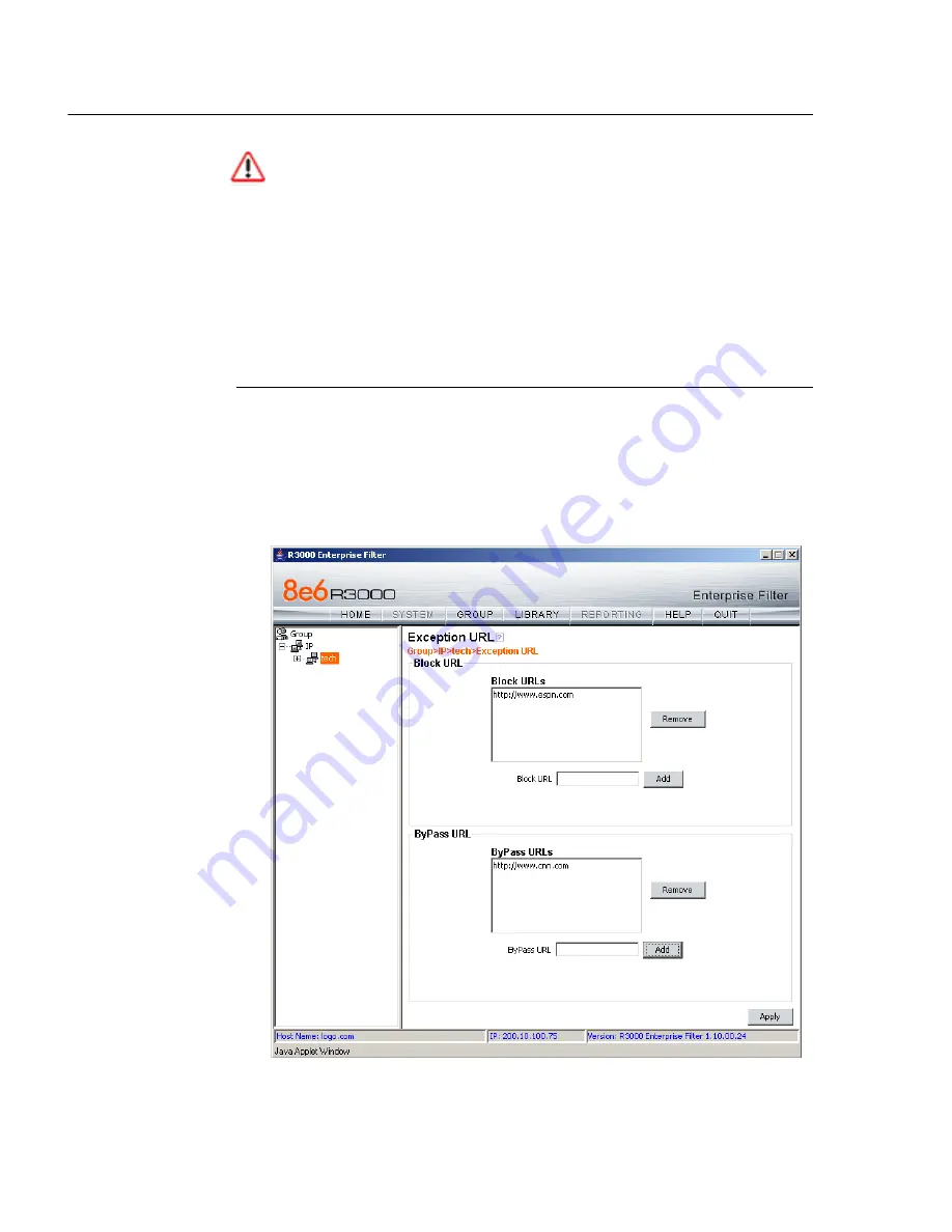 8e6 Technologies Enterprise Filter R3000IR User Manual Download Page 378