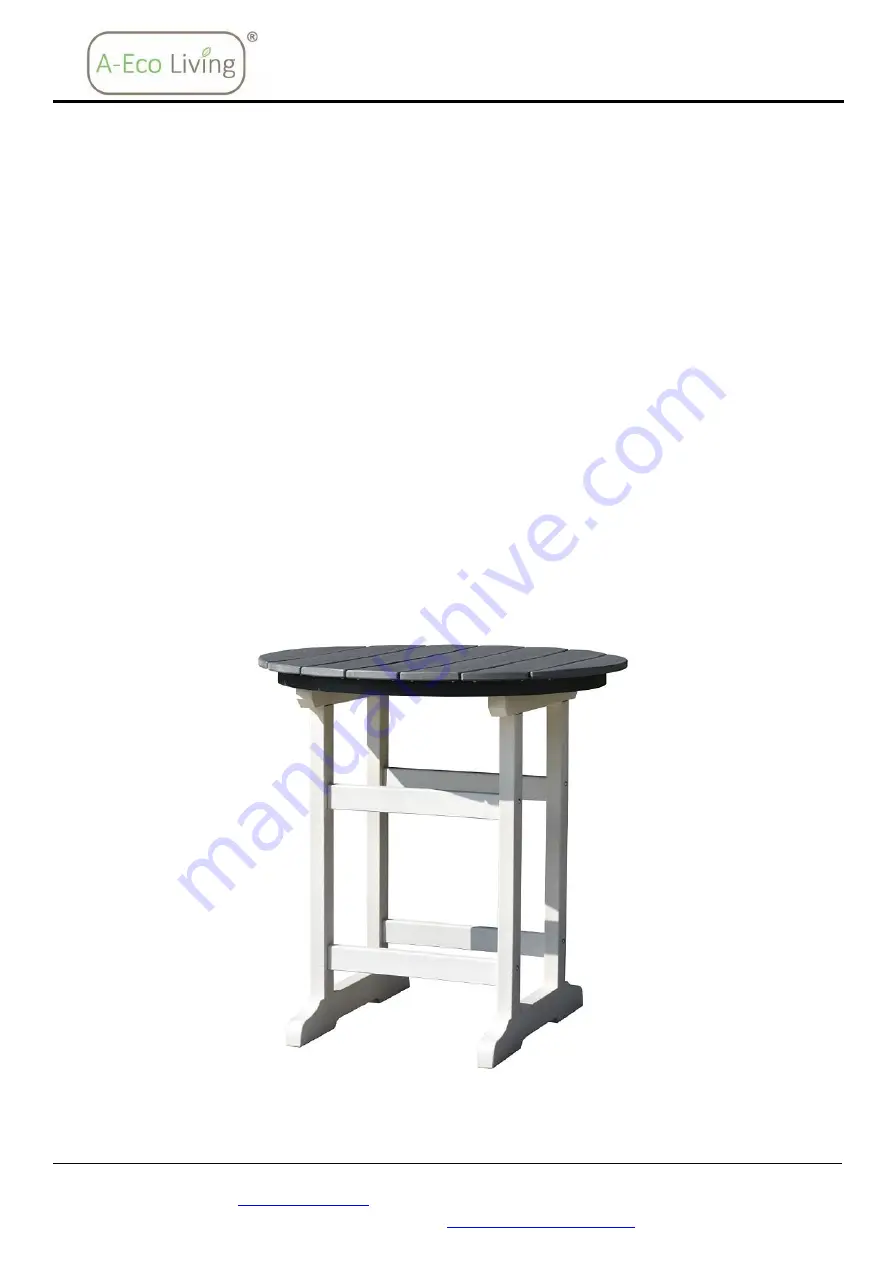 A-Eco Living HDPE Balcony Table Assembly Instruction Download Page 1