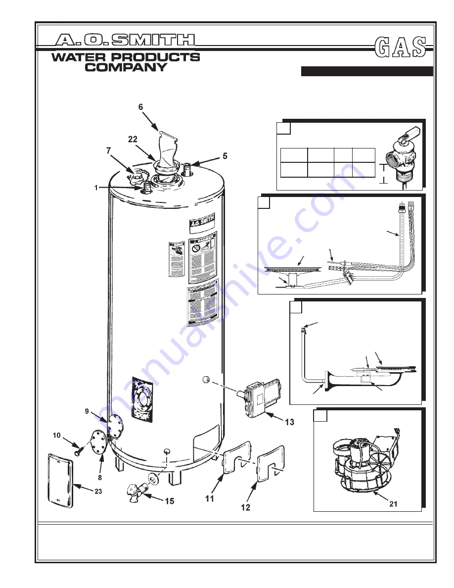 A.O. Smith BTI - 100 Replacement Parts List Download Page 1