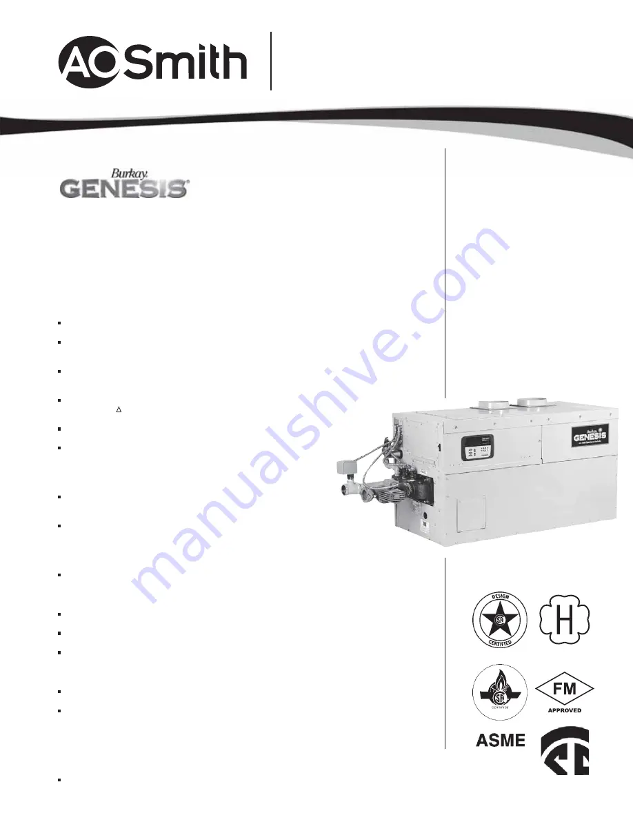 A.O. Smith GENESIS GW-400 Скачать руководство пользователя страница 1