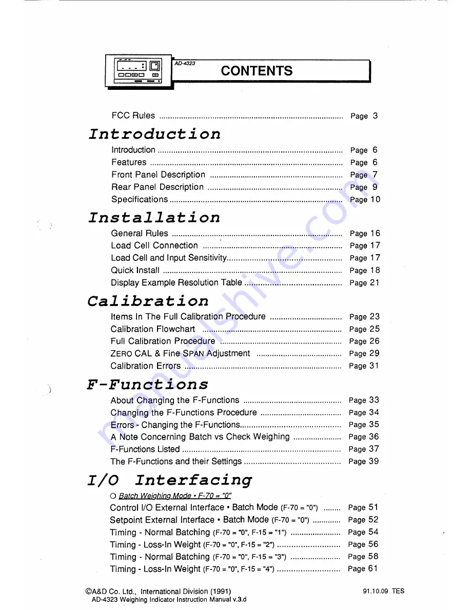 A&D AD-4323 Instruction Manual Download Page 4