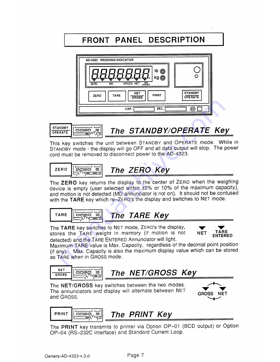 A&D AD-4323 Instruction Manual Download Page 7