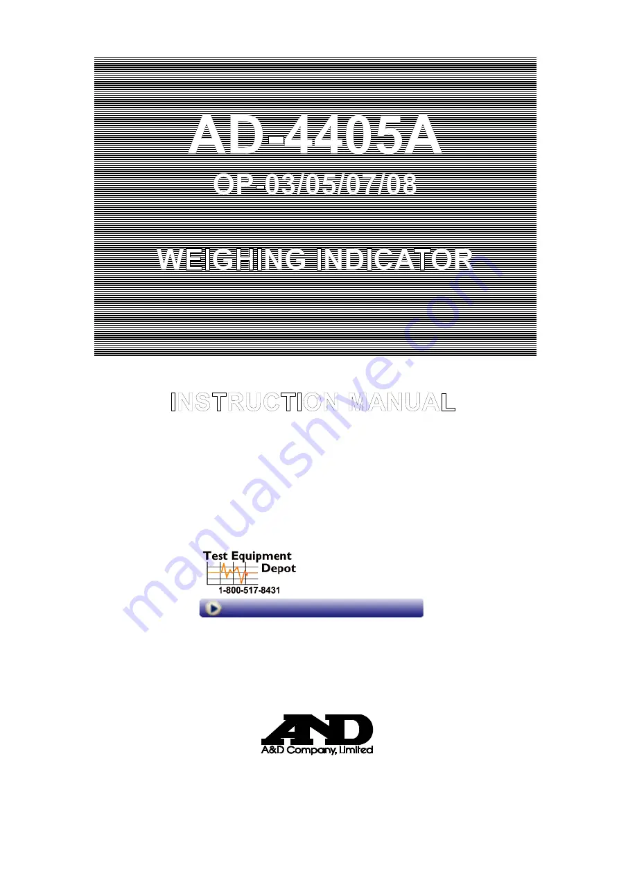 A&D AD-4405A Instruction Manual Download Page 1