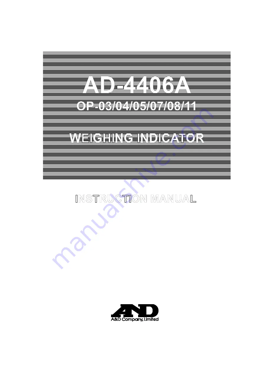 A&D AD-4406A Instruction Manual Download Page 1