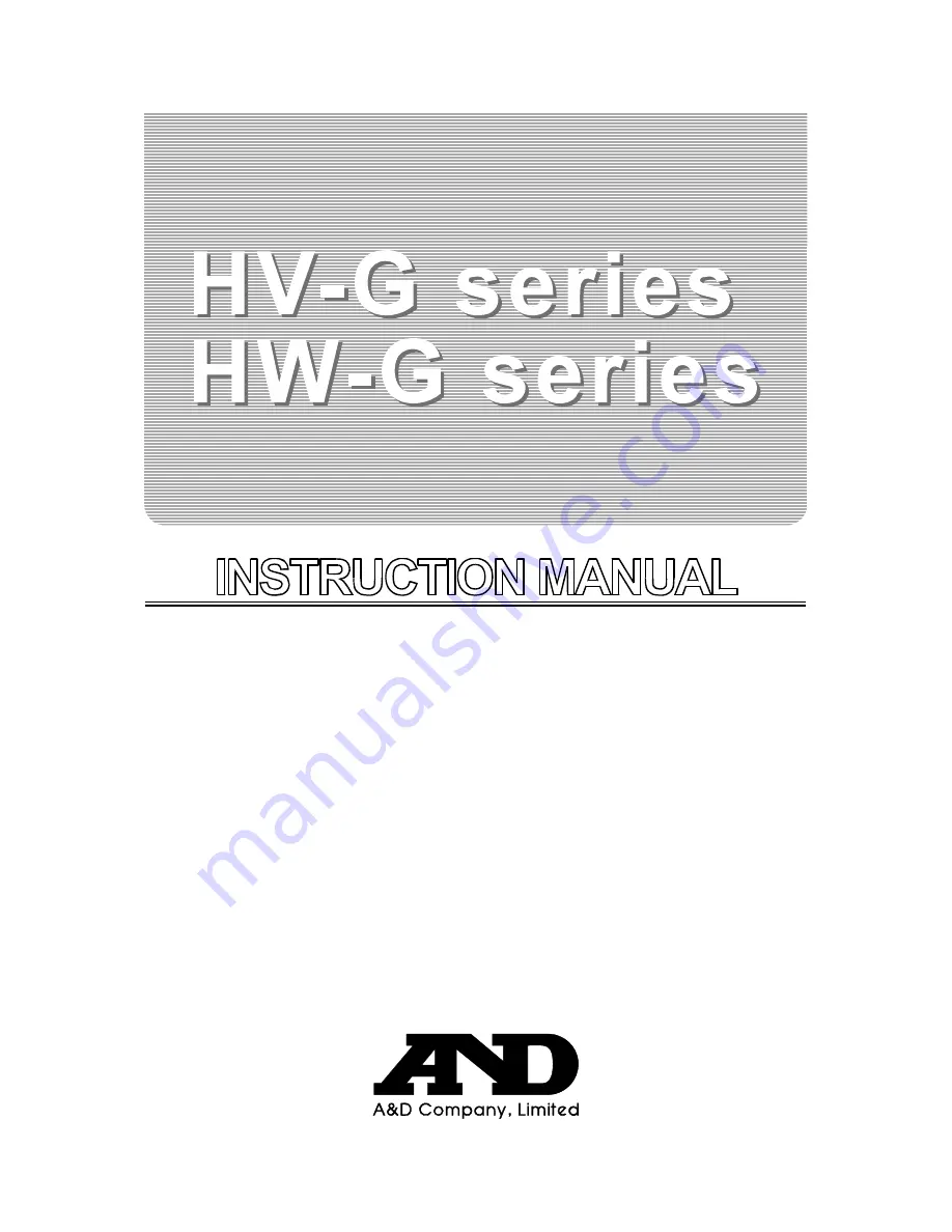 A&D HW-10KGL Instruction Manual Download Page 1