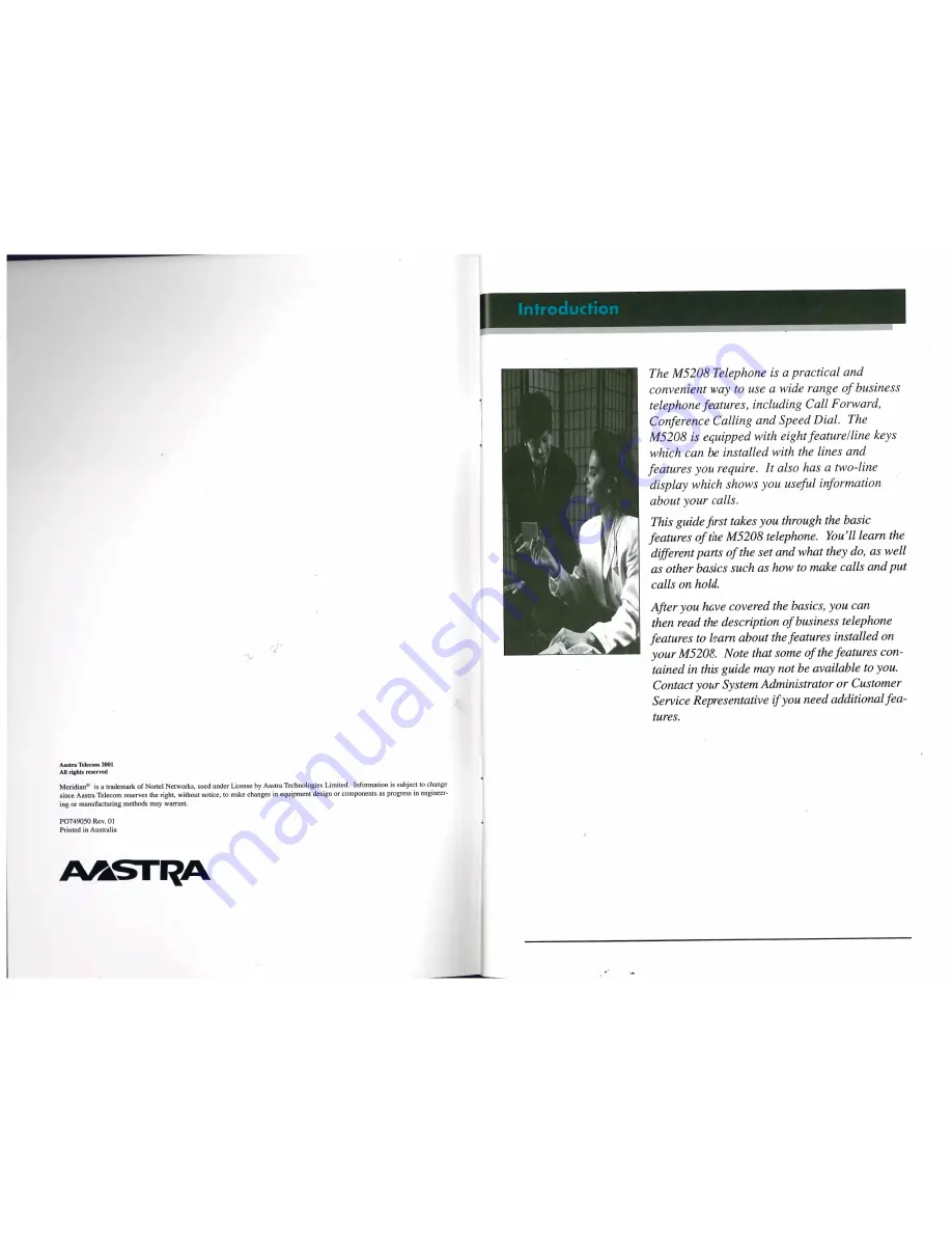 Aastra Meridian M5208 User Manual Download Page 2