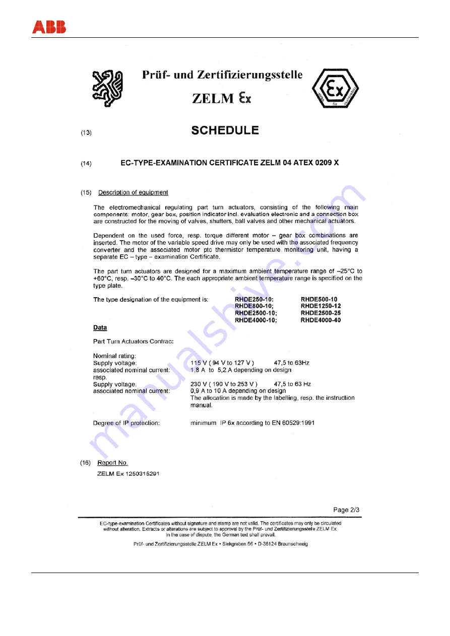 ABB RHDE8000 Operating Instructions Manual Download Page 39