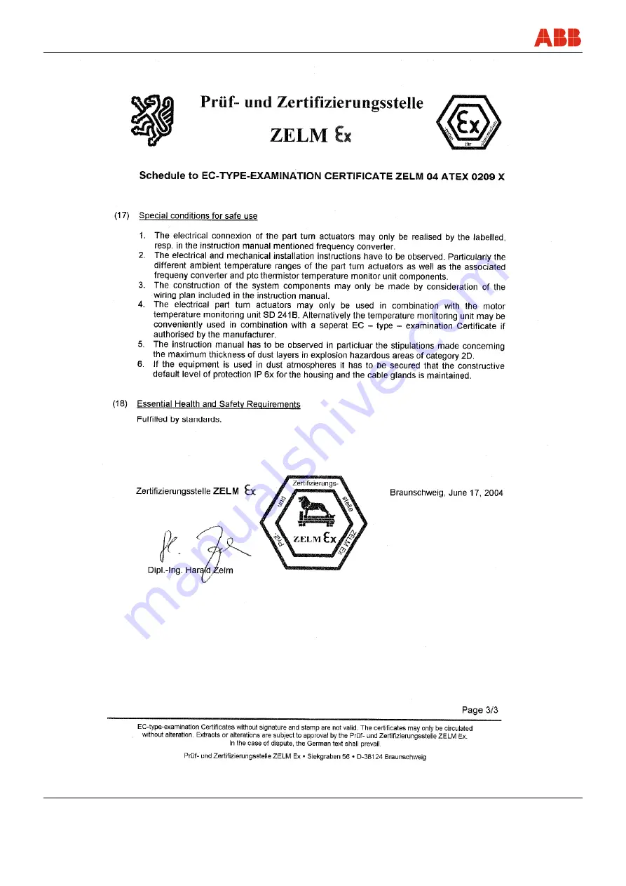 ABB RHDE8000 Operating Instructions Manual Download Page 40