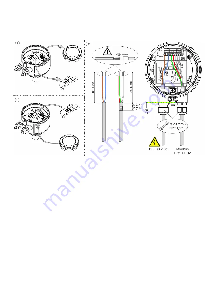 ABB SensyMaster FMT230 Commissioning Instruction Download Page 44