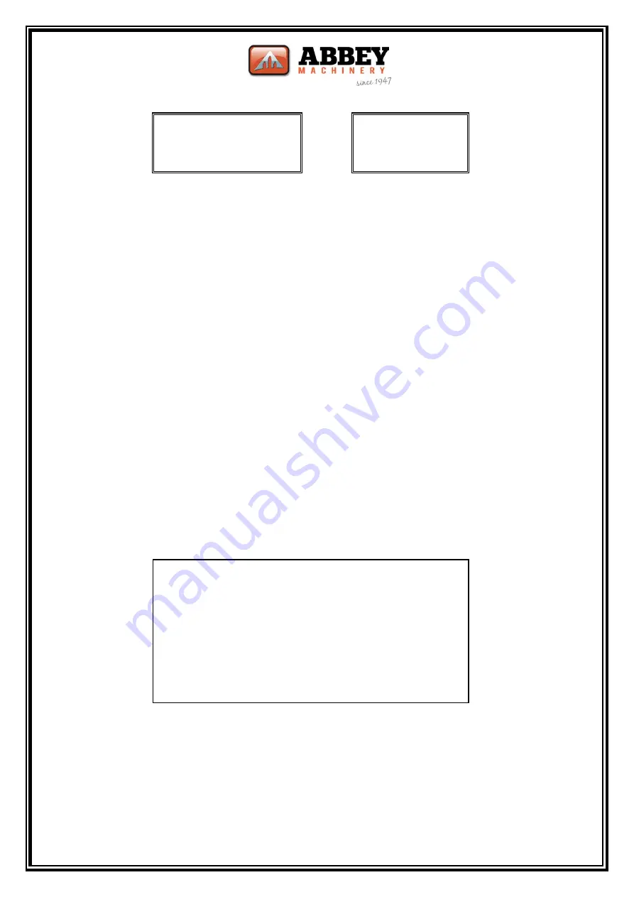 Abbey Machinery VF1500T Maintenance, Operating Instructions And Spare Parts Lists Download Page 4