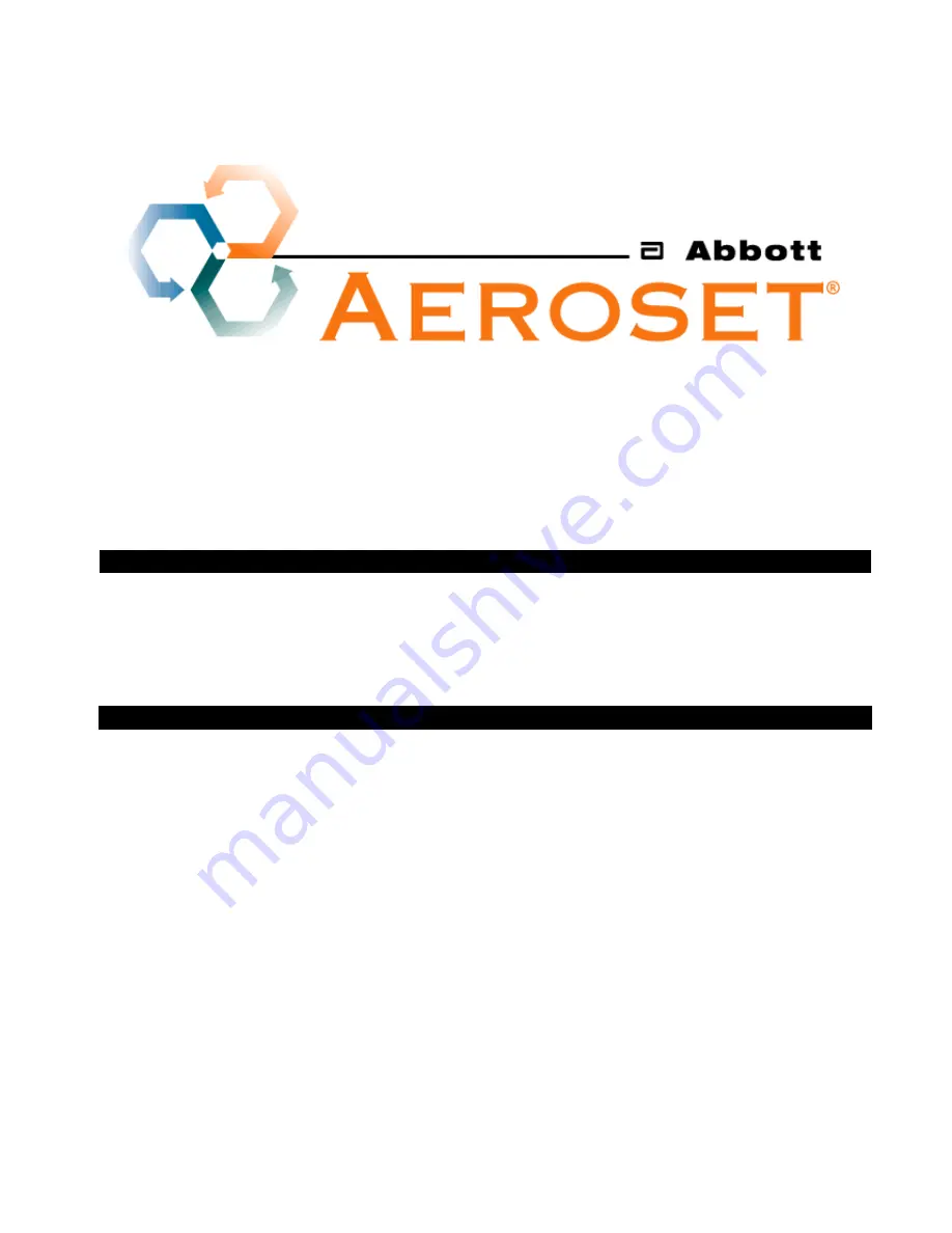 Abbott Diagnostics Aeroset Скачать руководство пользователя страница 1