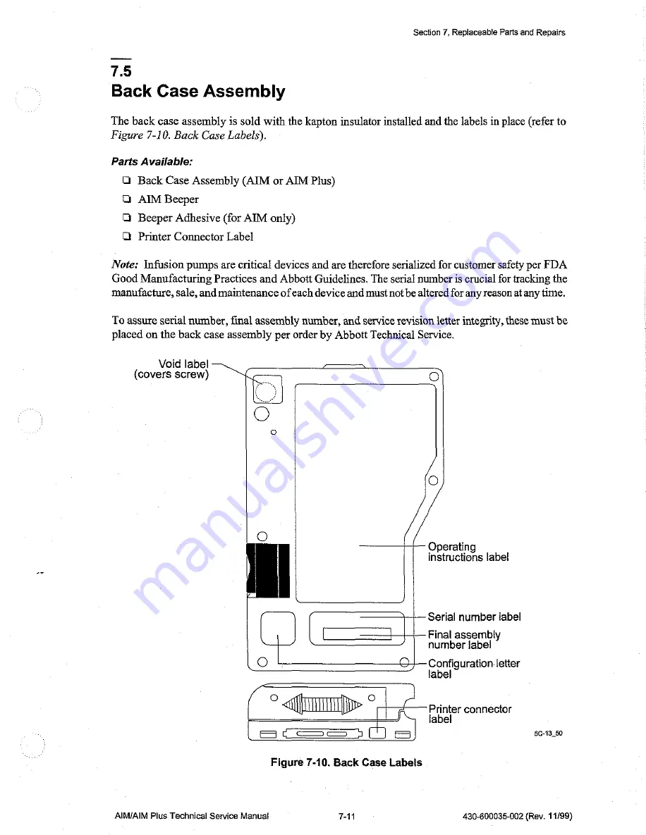 Abbott aim Technical & Service Manual Download Page 103