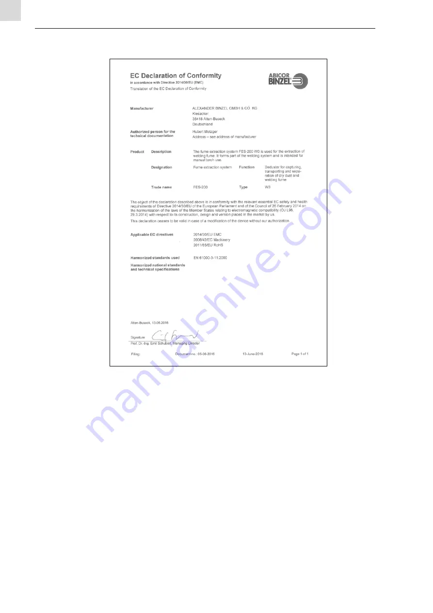 Abicor Binzel FES-200 W3 Operating Instructions Manual Download Page 34