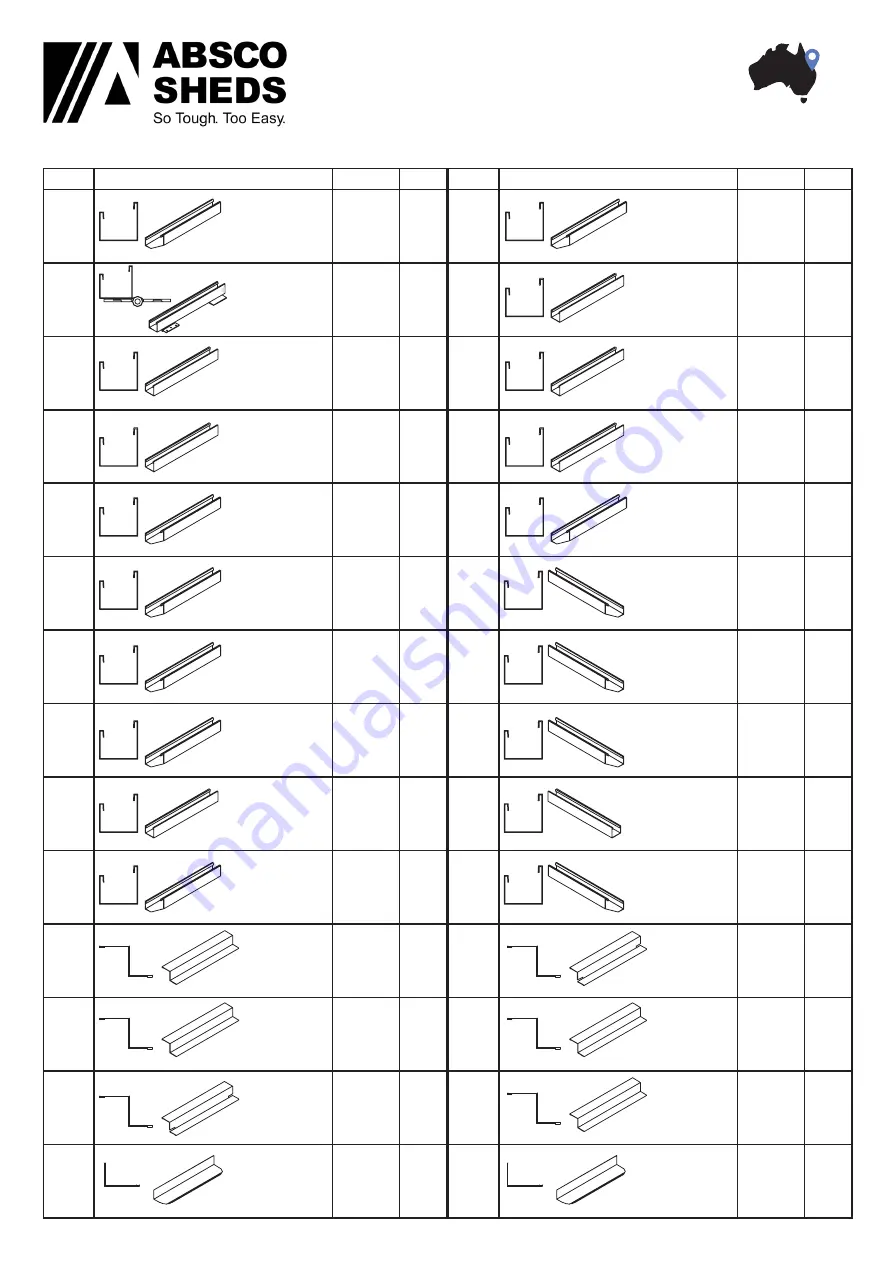 ABSCO SHEDS 30153BK-PTX Manual Download Page 4