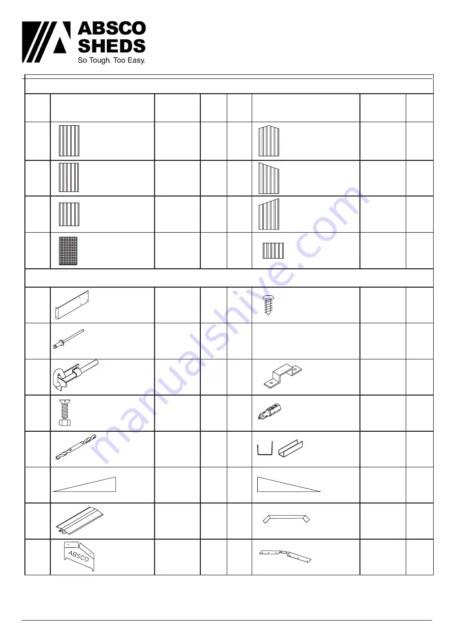 ABSCO SHEDS A23151GKFD Manual Download Page 3