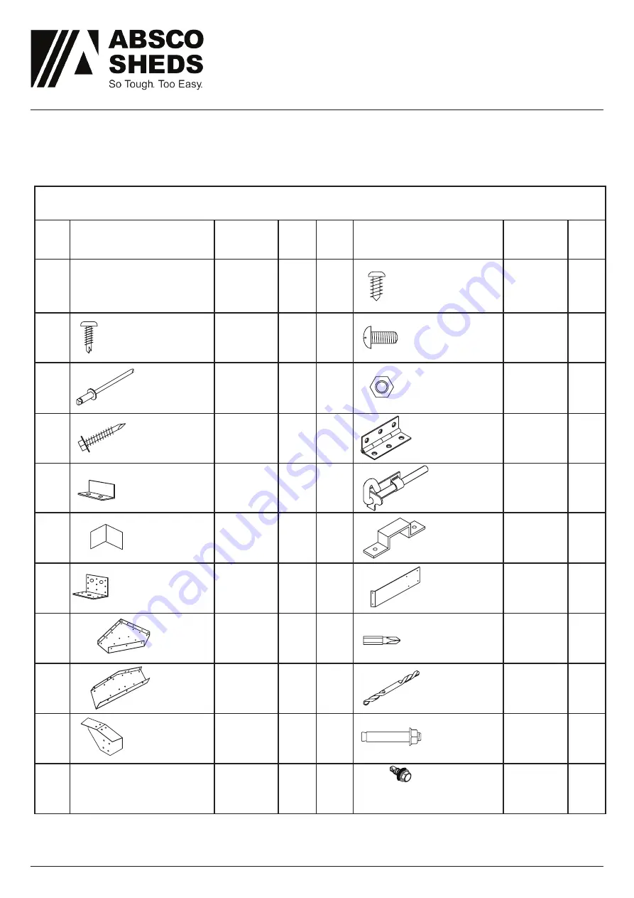 ABSCO SHEDS CYCHK Assembly & Instruction Manual Download Page 4