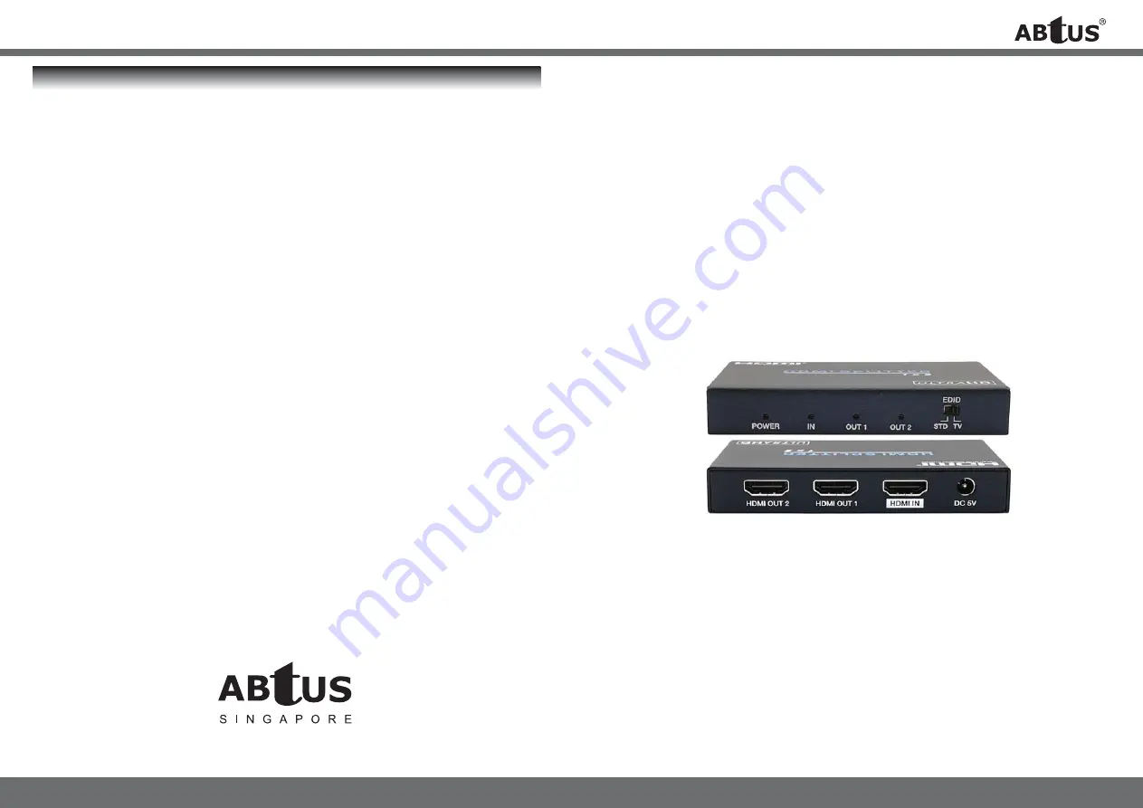 Abtus AVA-HDMI12/H Manual Download Page 1