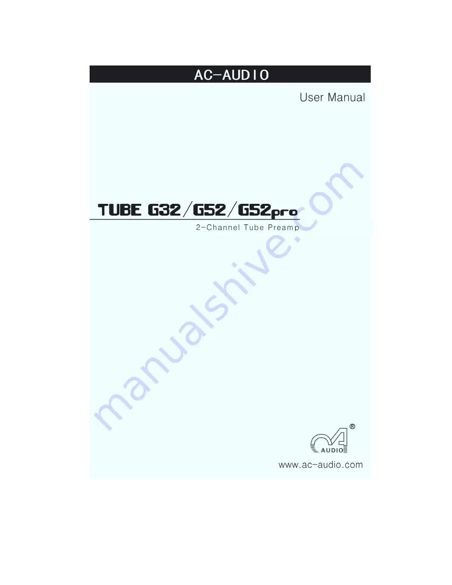 AC-AUDIO Tube G32 User Manual Download Page 1