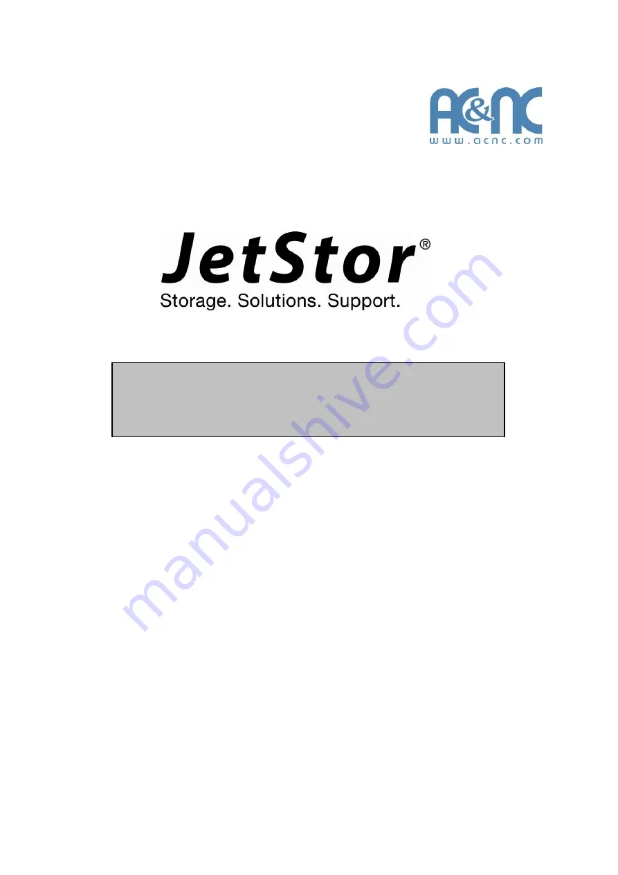 AC&NC JetStor SAS 742JD Скачать руководство пользователя страница 1