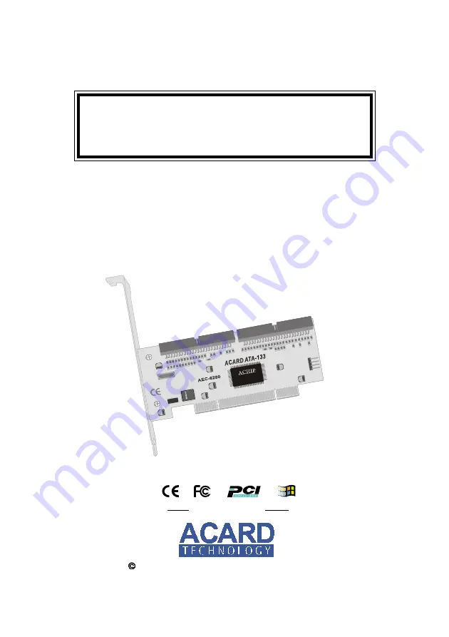 Acard AEC-6280 Скачать руководство пользователя страница 1