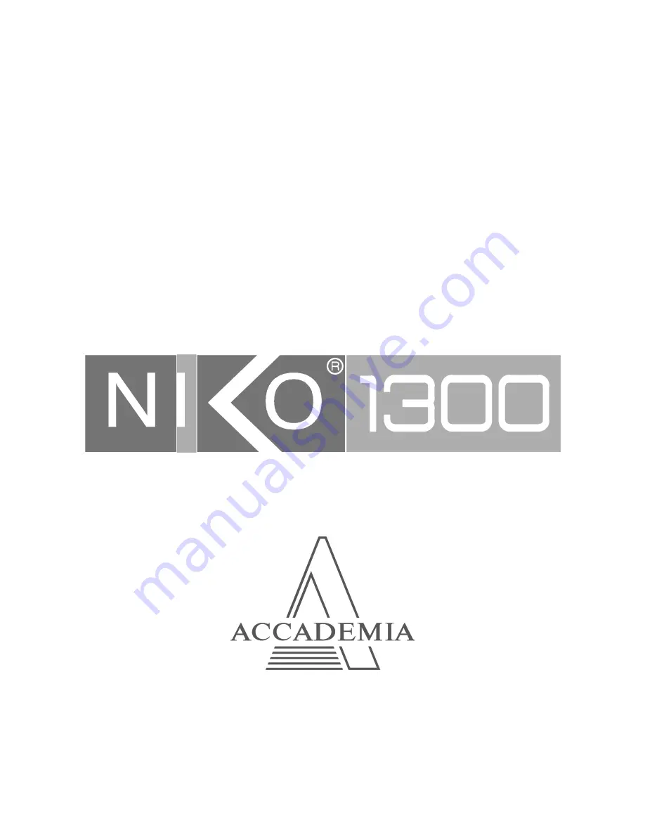 Accademia Laboratory Niko 1300M User Manual Download Page 1