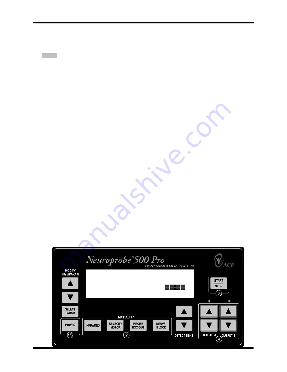 Accelerated Care Plus Neuroprobe 500 Pro User Manual Download Page 13