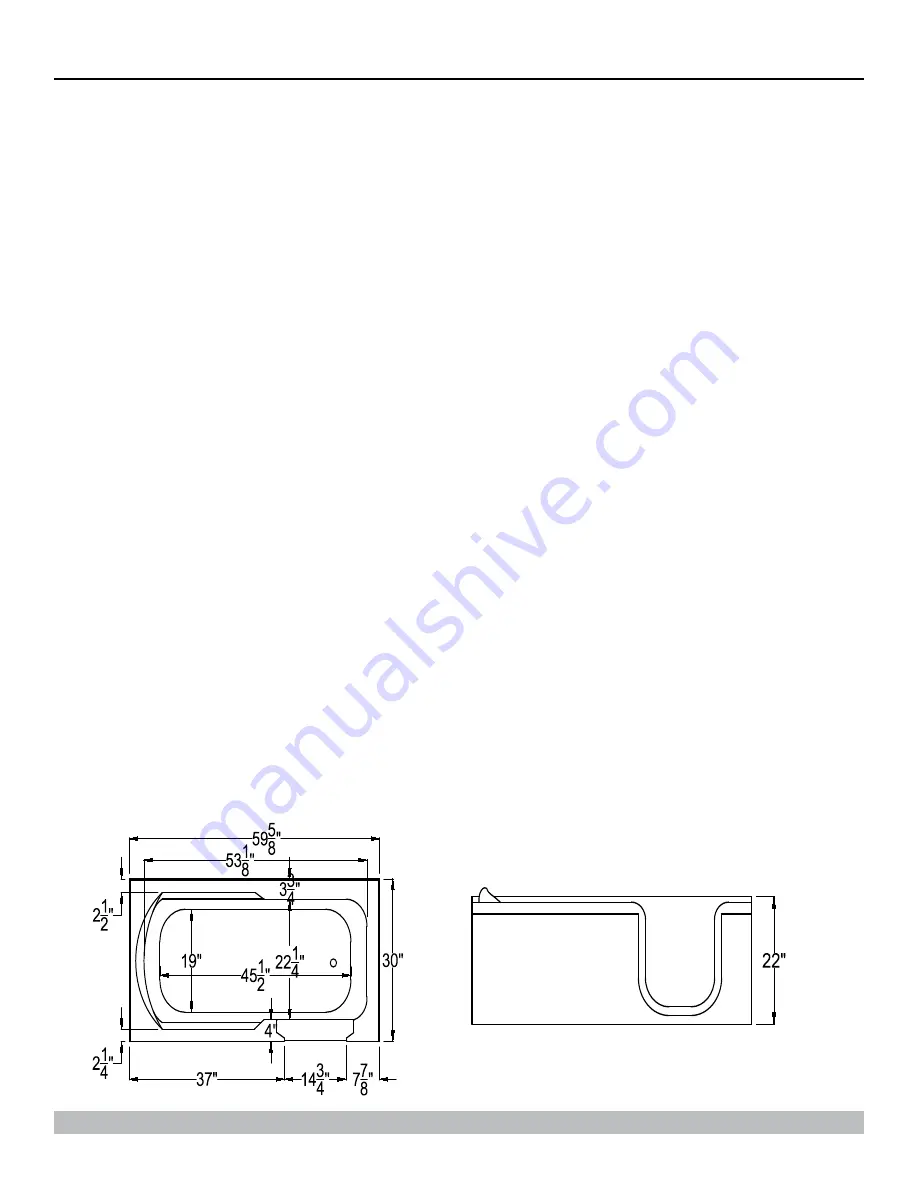 Access Tubs 3060SI HYDRO Installation & Operating Instructions Manual Download Page 2