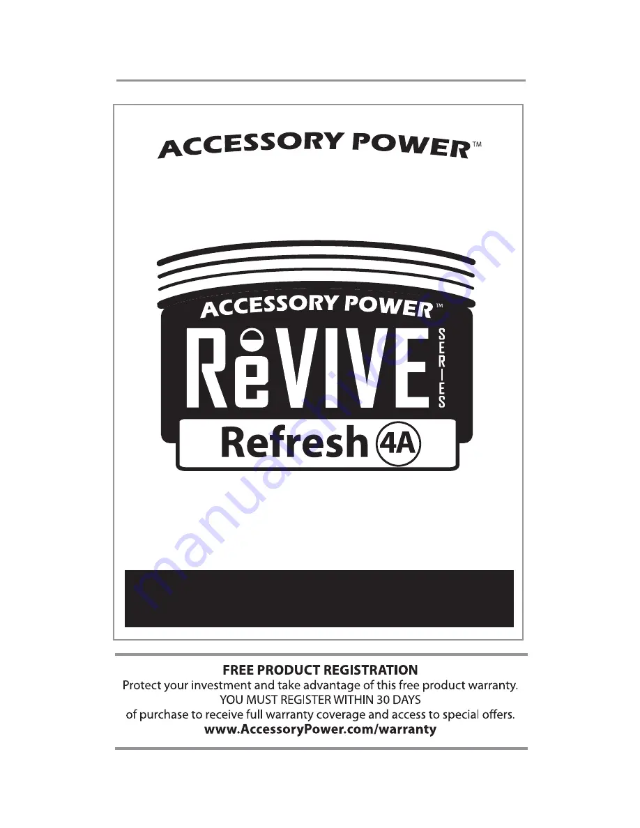 Accessory Power ReVIVE Refresh Instruction Manual Download Page 1