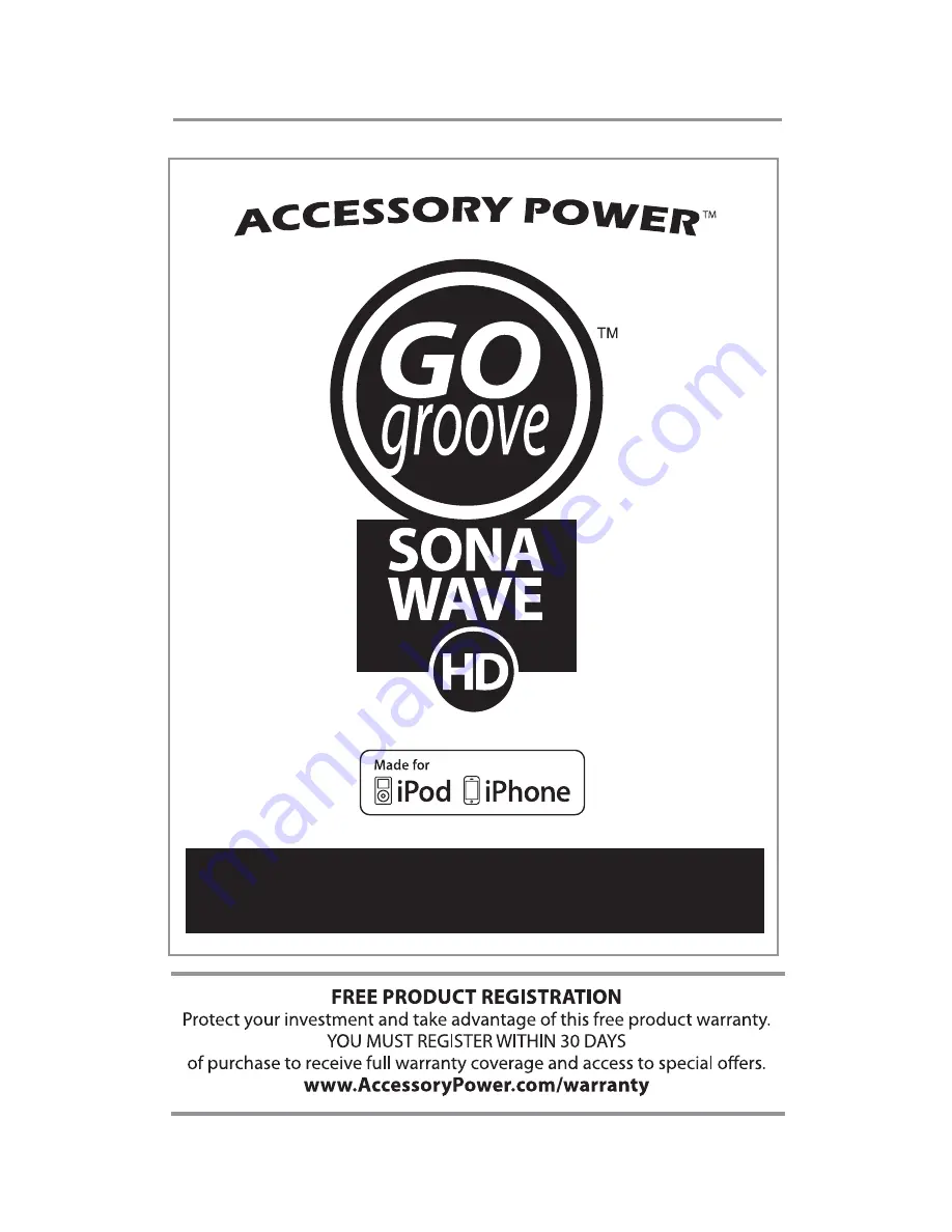 Accessory Power Sona Wave HD Instruction Manual Download Page 1