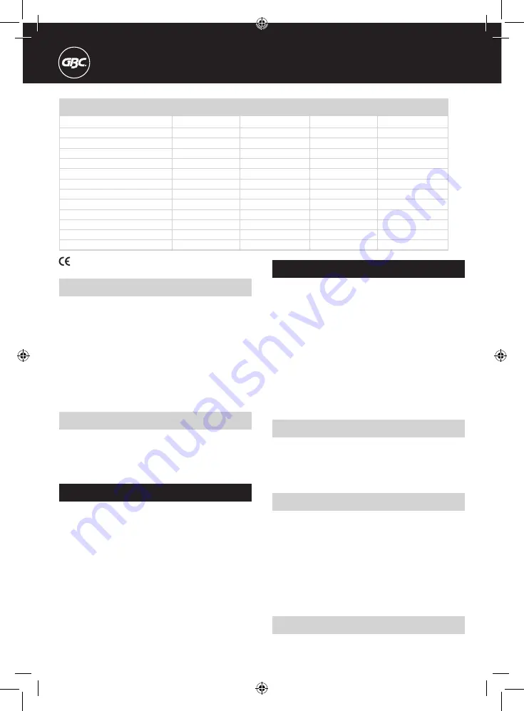 ACCO Brands GBC C340 Comb Binder Instruction Manual Download Page 26