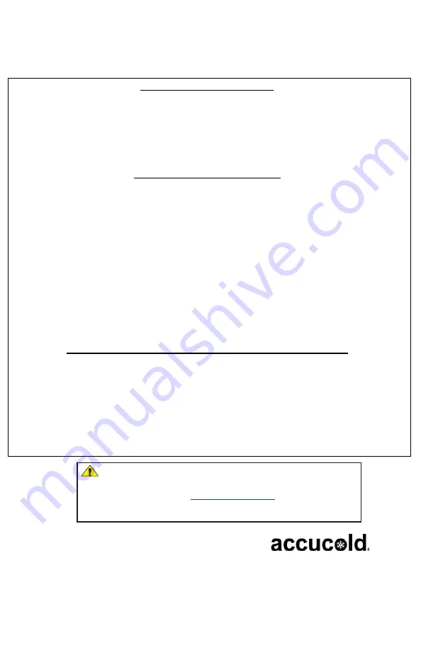 Accucold ACFF436L User Manual Download Page 18