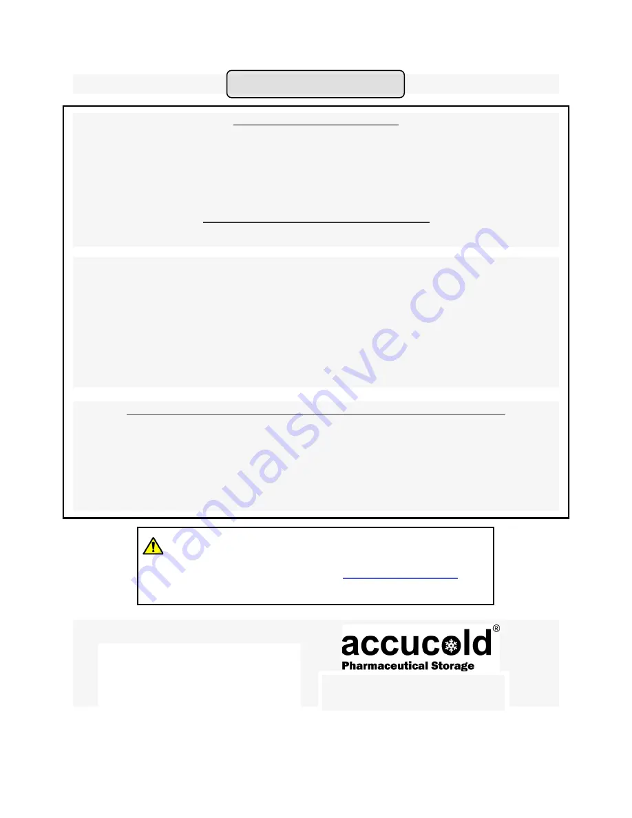 Accucold ACR1415 Series Instruction Manual Download Page 28