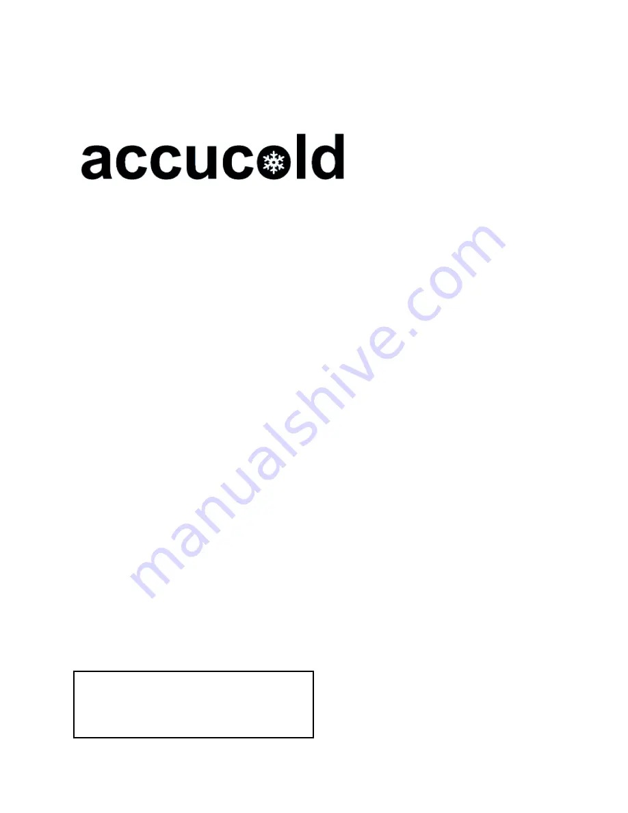 Accucold ADA302RFZ Скачать руководство пользователя страница 1