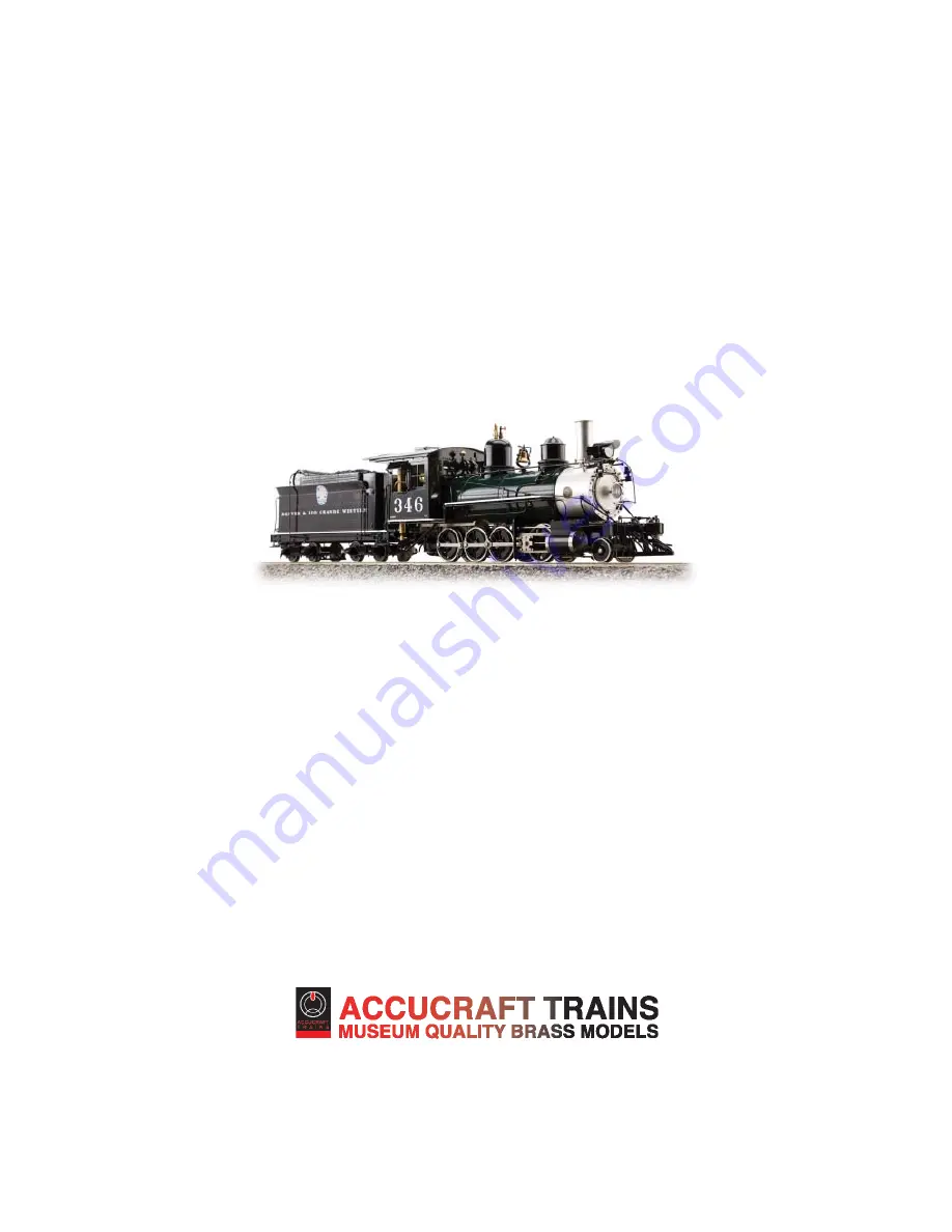 Accucraft D&RGW C-19 2-8-0 Instruction Manual Download Page 1