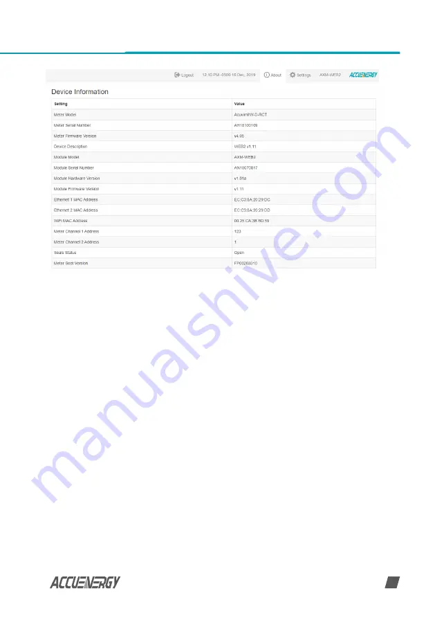 AccuEnergy AXM-WEB2 User Manual Download Page 55