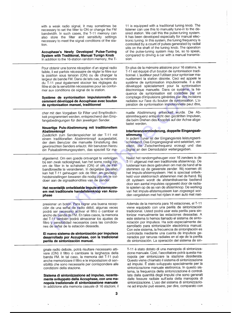 Accuphase T-11 Instruction Manual Download Page 5