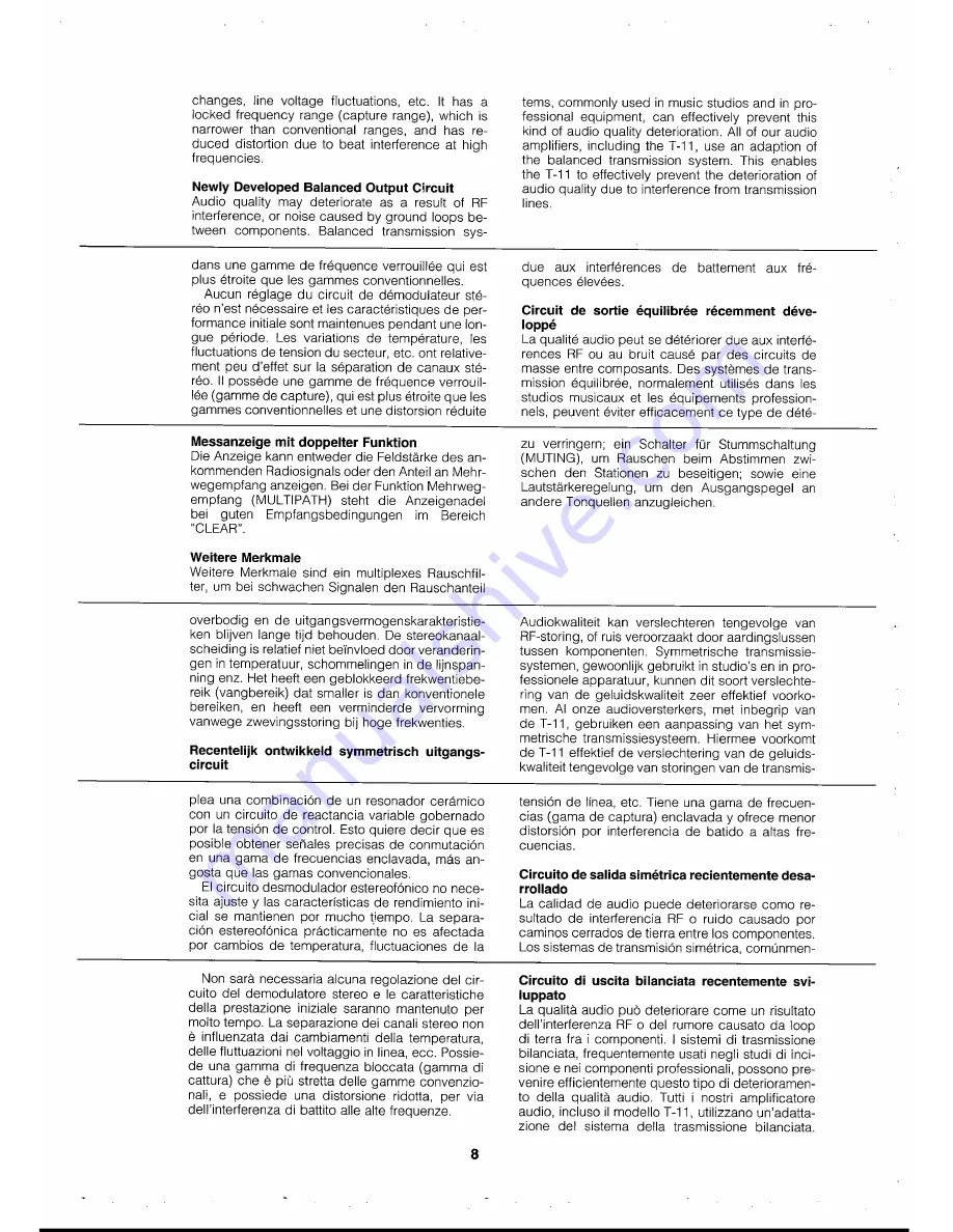 Accuphase T-11 Instruction Manual Download Page 10