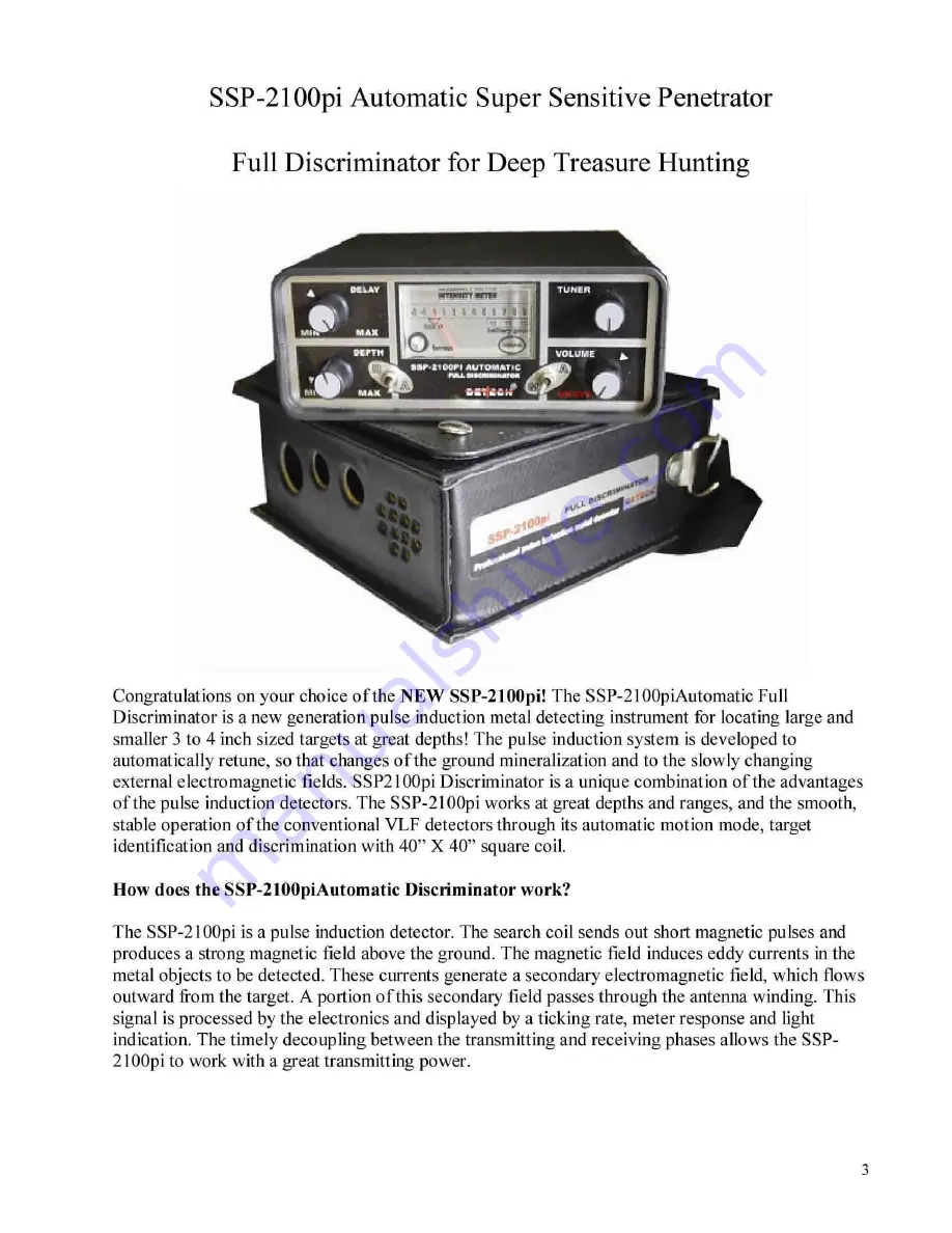 Accurate Locators SSP-2100 User Manual Download Page 3