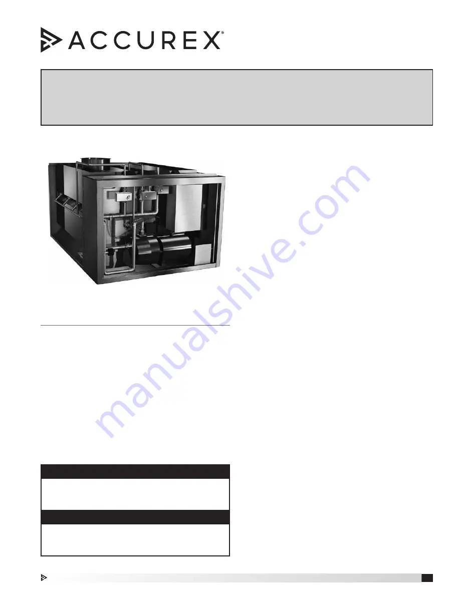 Accurex Grease Grabber H2O XGH2O Installation, Operation And Maintenance Manual Download Page 1