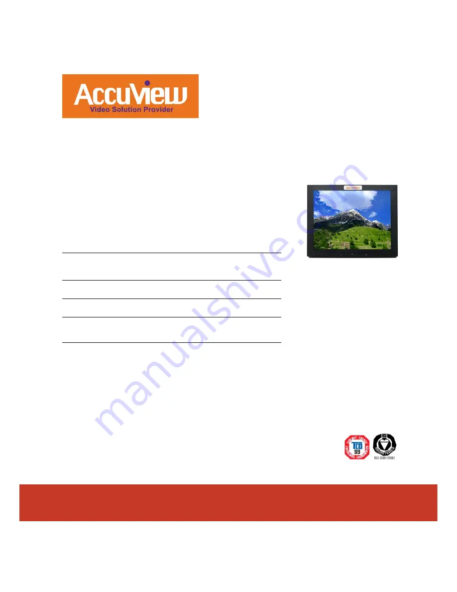 AccuView PT7SSE Specifications Download Page 1