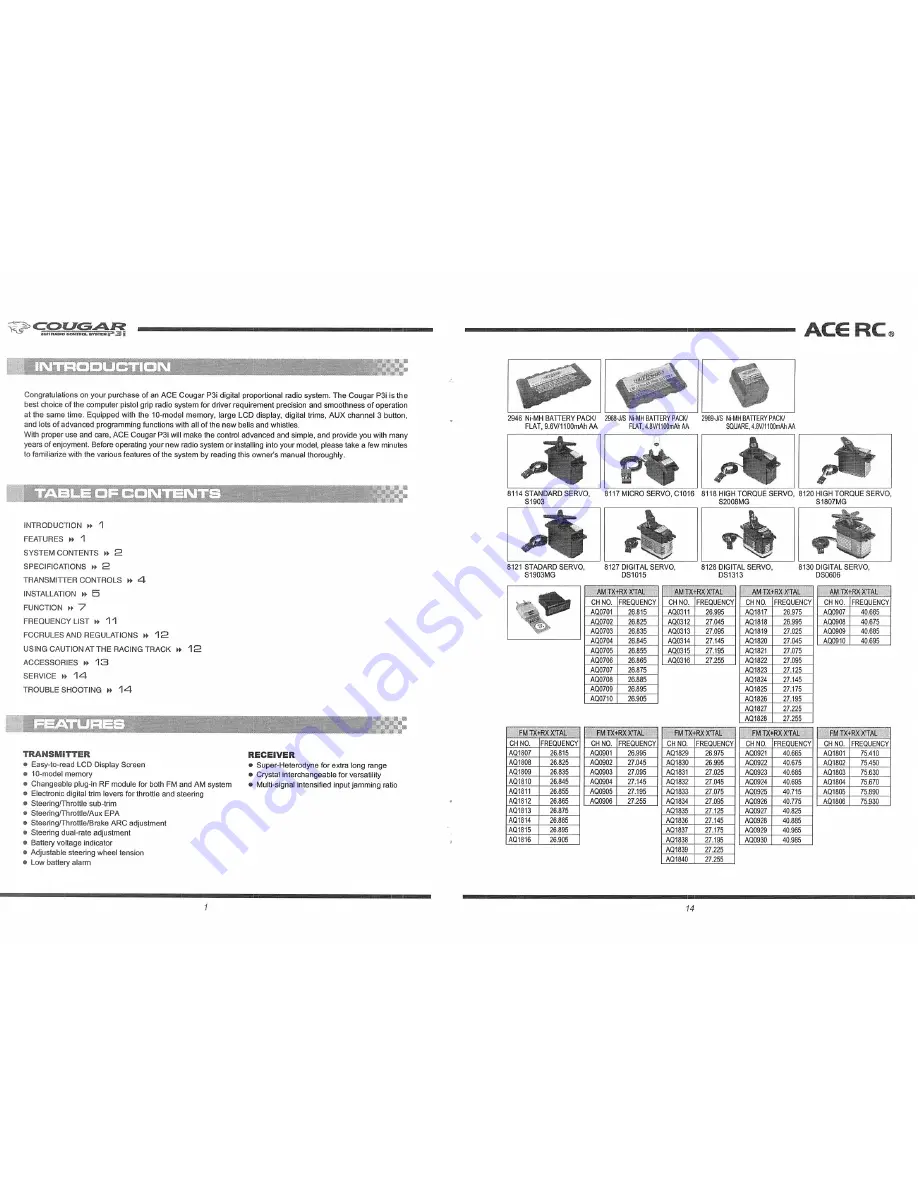 ACE RC Cougar 8306 Instruction Manual Download Page 2